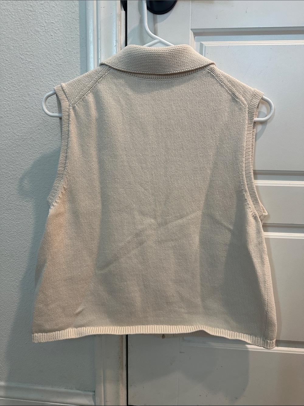 Theory Cream Knit Sleeveless Zip Polo - Picture 2 of 6